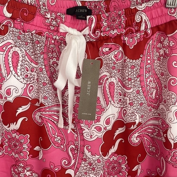 J Crew Pink Paisley Relaxed Satin Pant - Picture 7 of 10
